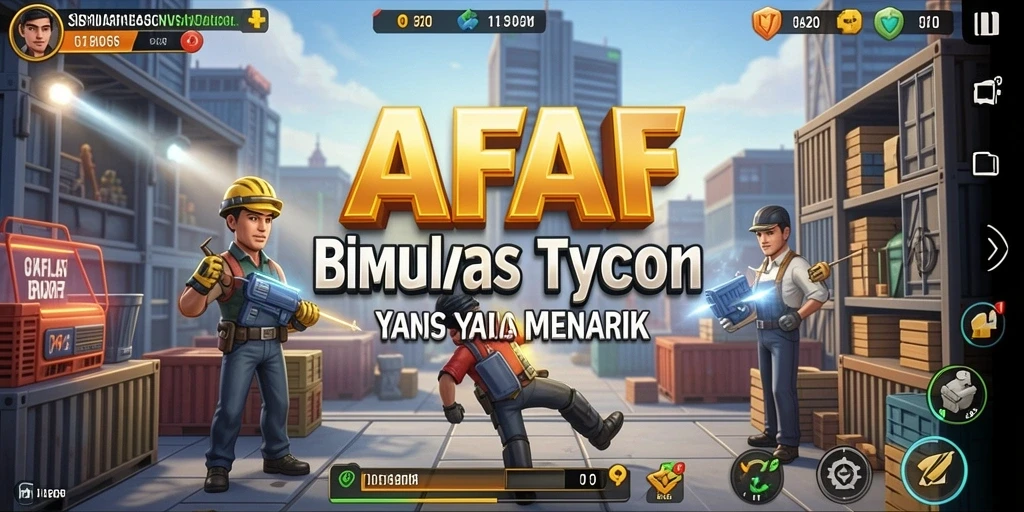 Tampilan gameplay Tycoon AFAF menampilkan pembangunan bisnis yang seru dan interaktif.