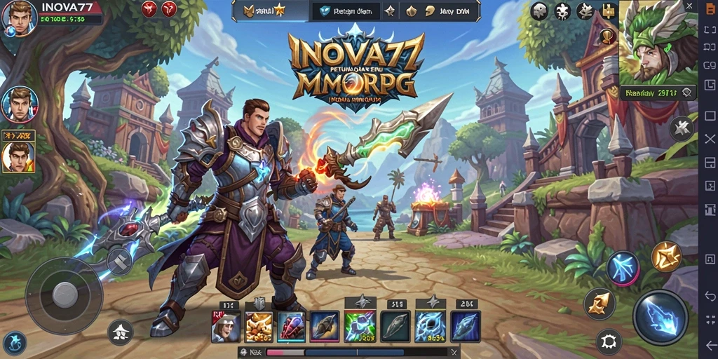 Screenshot gameplay INOVA77 menampilkan petualangan seru dalam dunia MMORPG yang luas.
