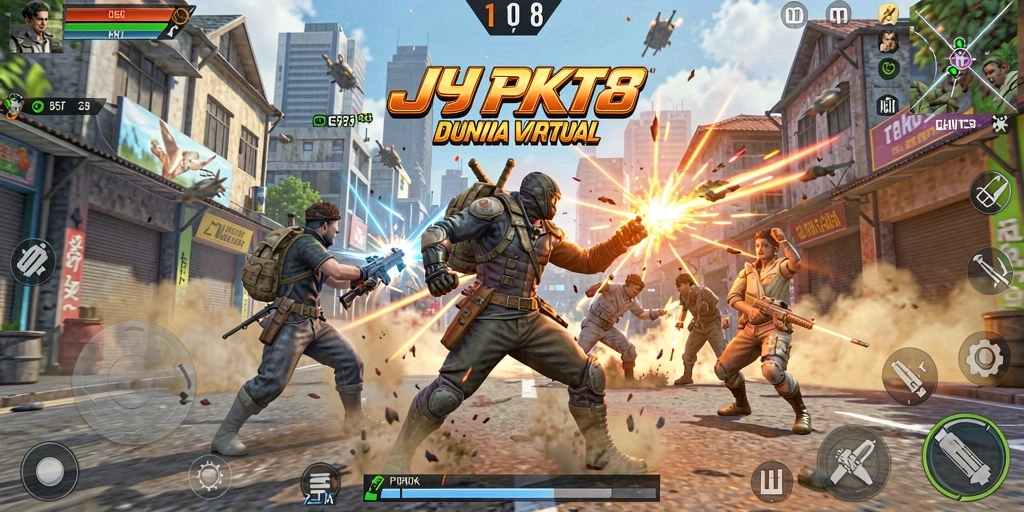 Tampilan menarik dari gameplay JKT8 yang penuh aksi pertarungan.