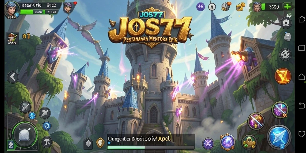 Tampilan gameplay menara pertahanan yang seru dan dinamis di JOS77.