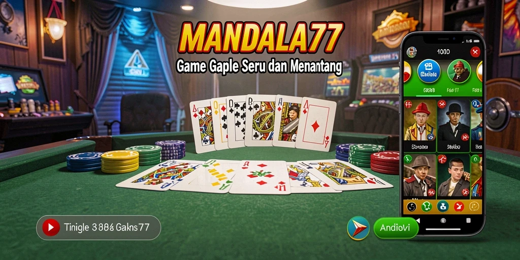 Screenshot gameplay MANDALA77 yang menampilkan serunya bermain Gaple.
