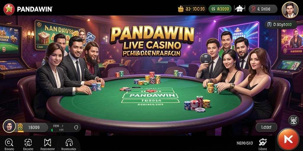 Tampilan gameplay Live Casino yang seru dan interaktif di PANDAWIN.