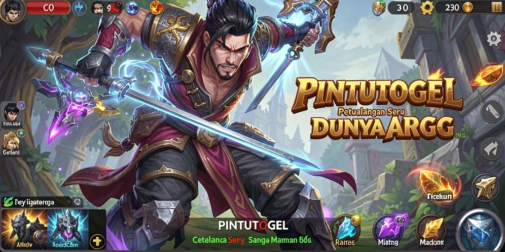 Tangkapan layar gameplay PINTUTOGEL yang menampilkan pertarungan seru.