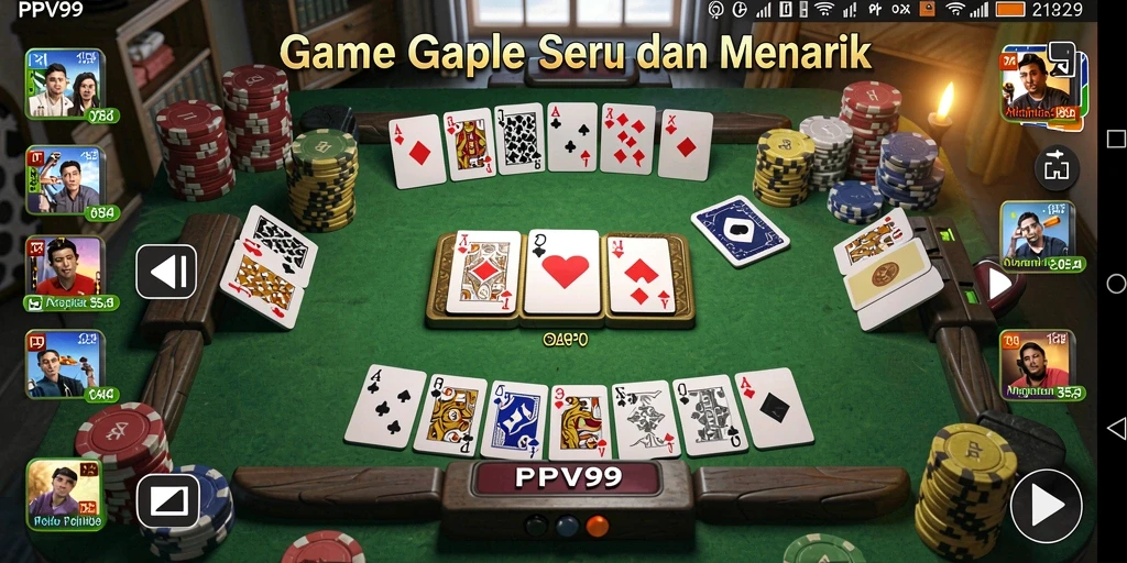 Screenshot gameplay Gaple PPV99 yang seru dan menantang.